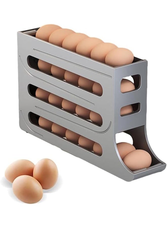 4-Tier Egg Holder & Rolling Dispenser 30-Egg Capacity, Egg Storage for Refrigerator, Automatic Egg Rolling Holder Organizer For Fridge Space Saving. - Image 1